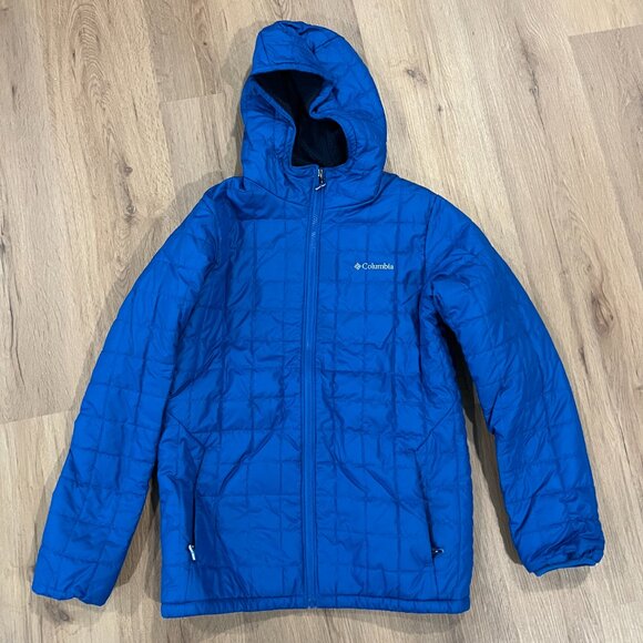 Kids Columbia Jacket Coat Size XL Blue Quilted Puffer Light Weight - Picture 2 of 5